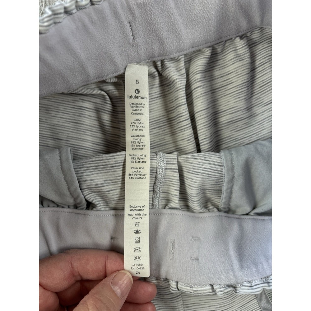 Lululemon On The Fly Luxtreme Pants Womens 8 Battleship Gray Stripes‎ Straight - Picture 6 of 10